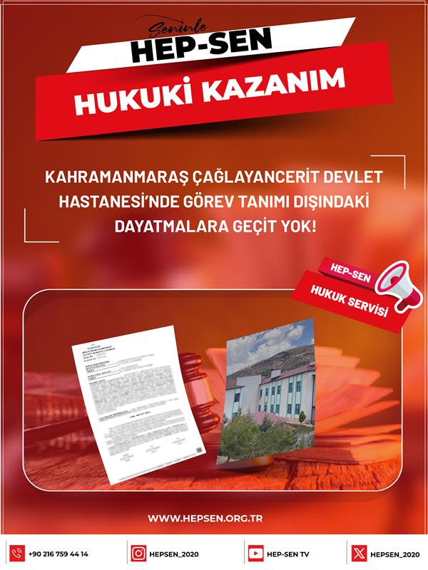 Kahramanmaraş Çağlayancerit Devlet Hastanesi’nde Görev Tanımı Dışındaki Dayatmalara Geçit Yok